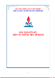 Bài tập kiểm tra giữa kỳ môn Tư tưởng Hồ Chí Minh | Học viện Chính sách và Phát triển