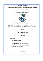 Quản Lý cửa hàng bán café ( công ty ISO) | Đại học Kinh tế Kỹ thuật Công nghiệp