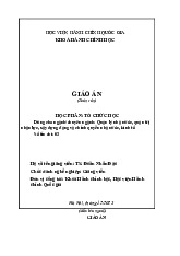 Giáo án học phần tổ chức học | Đại học Nội Vụ Hà Nội