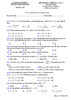 Đề KSCL Toán 11 lần 3 năm 2020 – 2021 trường THPT Đồng Đậu – Vĩnh Phúc