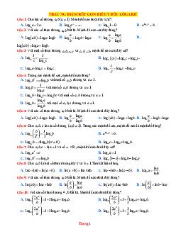 TOP 50 câu trắc nghiệm rút gọn biểu thức lôgarit
