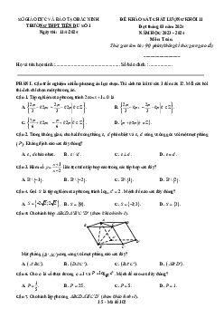 Đề khảo sát Toán 11 đợt tháng 03 năm 2024 trường THPT Tiên Du 1 – Bắc Ninh
