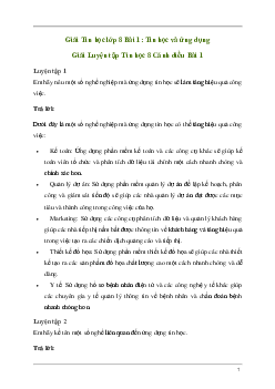 Giải Tin học 8 Bài 1: Tin học và ứng dụng | Cánh diều