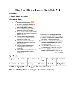 Giải Tiếng Anh 11 Progress Check Units 3 - 4 | Bright