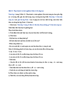 Toán lớp 4 trang 54 Bài 23: Thực hành và trải nghiệm Chân trời sáng tạo