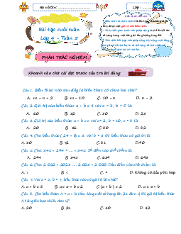 Giải Bài tập cuối tuần lớp 4 môn Toán Chân trời sáng tạo - Tuần 5