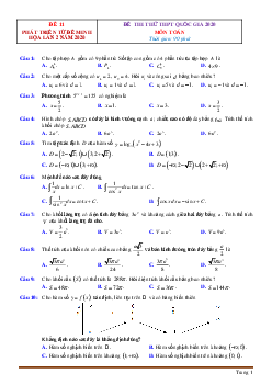 Bộ đề thi thử tốt nghiệp môn toán 2020 phát triển từ đề minh họa - tập 3