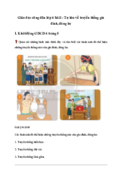 Giải Giáo dục công dân 6 Bài 1: Tự hào về truyền thống gia đình, dòng họ - Chân Trời Sáng Tạo