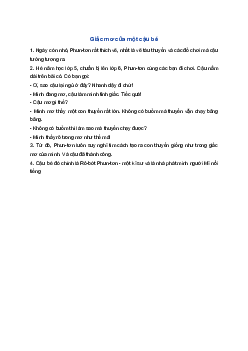 Kể chuyện Giấc mơ của một cậu bé | Tiếng việt 1 Chân trời sáng tạo