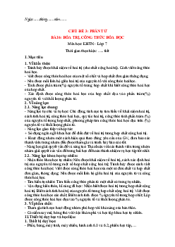 Giáo án Khoa học tự nhiên 7 Hoá học Bài 6: Hóa trị, công thức hóa học | Cánh diều