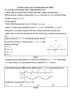 Bài toán biện luận số nghiệm phương trình Toán 12