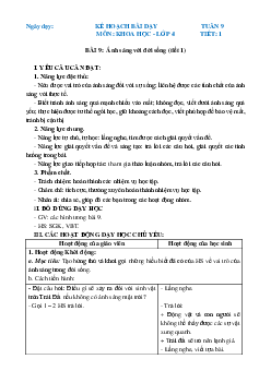 Giáo án Khoa học lớp 4 Tuần 9 | Chân trời sáng tạo