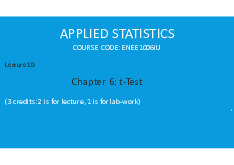 Lecture 10:  Chapter 6: t-Test | Trường Đại học Quốc tế, Đại học Quốc gia Thành phố Hồ Chí Minh