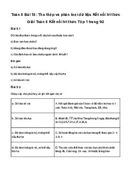 Giải Toán 8 Bài 18: Thu thập và phân loại dữ liệu | Kết nối tri thức