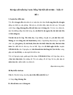 Bài tập cuối tuần lớp 3 môn Tiếng Việt Kết nối tri thức - Tuần 13