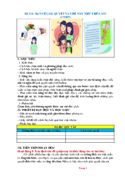 Giáo án Ngữ Văn 6 sách Chân trời sáng tạo Bài 11: Bạn sẽ giải quyết vấn đề này như thế nào?