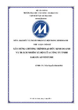 Tiểu luận cuối kỳ: Nghiên cứu về Công ty TNHH SAIGON ADVENTURE