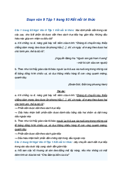 Soạn bài Thực hành tiếng Việt trang 93 | SGK Ngữ Văn 9 Kết nối tri thức (Tập 1)