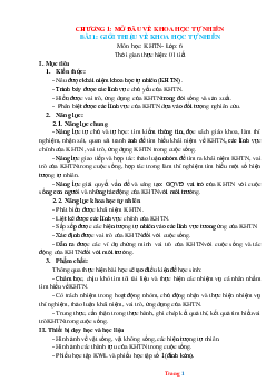 Giáo án Khoa học tự nhiên môn Hóa 6 cả năm sách kết nối tri thức phương pháp mới