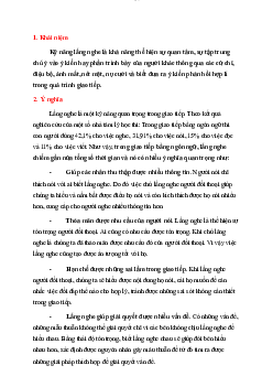 Khai niệm, ý nghĩa của kỹ năng lắng nghe? | Câu hỏi tự luận môn Tâm Lý học giáo dục | Đại học Sư Phạm Hà Nội
