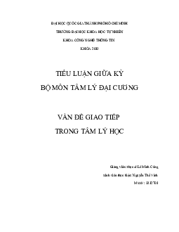 Vấn đề giao tiếp trong tâm lý học | Tiểu luận môn Tâm lý đại cương