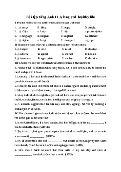 Giải Bài tập tiếng Anh 11 Unit 1: A long and healthy life