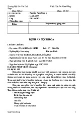 Bệnh Án Suy Thận Mạn | Bệnh án Nội khoa | Trường Đại học Trà Vinh