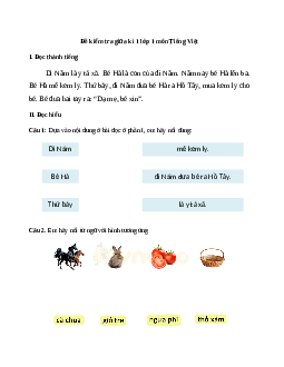 Đề thi giữa kì học kì 1 môn Tiếng Việt | Đề 2 | Kết nối tri thức
