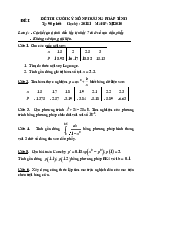 Đề thi cuối kỳ Phương pháp tính | Đại học Bách Khoa Hà Nội