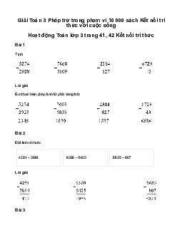 Giải Toán 3 Bài 55: Phép cộng trong phạm vi 10 000 | Kết nối tri thức