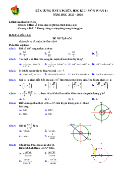 Top 04 đề ôn tập giữa kì 1 Toán 11 năm 2023 – 2024 trường THPT Việt Đức – Hà Nội