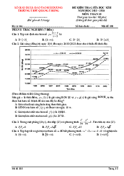 Đề thi giữa HK2 Toán 10 năm 2023 – 2024 trường THPT Quang Trung – Hải Dương