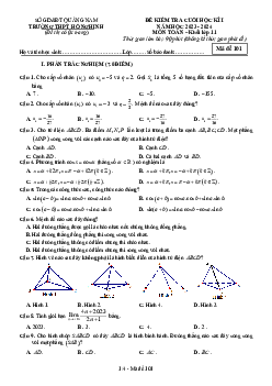 Đề học kì 1 Toán 11 năm 2023 – 2024 trường THPT Hồ Nghinh – Quảng Nam