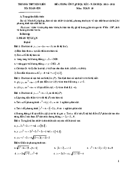 Đề cương ôn tập học kì 1 Toán 10 năm 2021 – 2022 trường THPT Kim Liên – Hà Nội