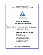 Nhượng Quyền Kinh Doanh Thương Hiệu Guta | Báo cáo Cuối Học Kỳ Nhượng Quyền Kinh Doanh