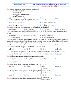 Đề ôn thi HK1 Toán 10 năm 2022-2023-Đề 1
