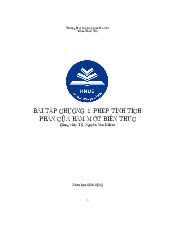Bài tập chương 4: Phép tính tích phân của hàm số biến thực -  Đại số tuyến tính | Đại học Sư Phạm Hà Nội