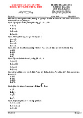 Đề giữa kỳ 2 Toán 11 năm 2024 – 2025 trường THPT Nguyễn Trung Thiên – Hà Tĩnh có đáp án