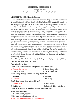 Đề thi HK2 Ngữ Văn 7 bộ Kết nối tri thức (có đáp án và ma trận)