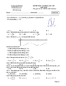 Đề thi thử THPT Quốc gia 2019 môn Toán sở GD&ĐT Yên Bái