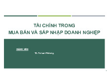 Tài chính trong mua bán và sáp nhập doanh nghiệp.