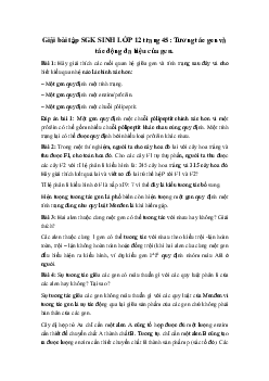 Giải bài tập SGK Sinh học lớp 12 bài 10: Tương tác gen và tác động đa hiệu của gen