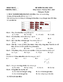 Đề thi học kì 2 môn Toán 6 năm 2022 - 2023 sách Cánh diều | Đề 3