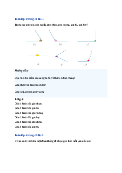 Bài 19: Toán lớp 4 trang 44, 45 Góc nhọn, góc tù, góc bẹt Cánh diều