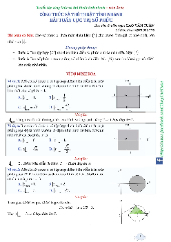Công thức và thủ thuật tính nhanh bài toán cực trị số phức – Cao Văn Tuấn Toán 12