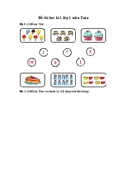 ĐỀ THI  HỌC KÌ 1 lớp 1 môn Toán | Đề 7 | Cánh diều