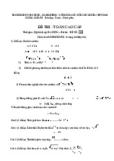 Đề thi toán cao cấp | Trường Đại học Kinh tế Thành phố Hồ Chí Minh