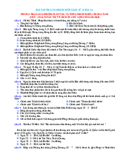 Trắc nghiệm Sử 12 bài 16 có đáp án: Phong trào giải phóng dân tộc và tổng khởi nghĩa tháng tám (1939 – 1945)-nước Việt Nam dân chủ cộng hòa ra đời