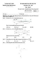 Đề dự bị giữa kì 1 Toán 12 năm 2024 – 2025 trường THPT Tiên Du 1 – Bắc Ninh