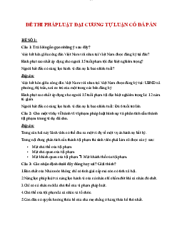 Đề thi tự luận có đáp án - Pháp luật đại cương | Trường Đại học CNTT Thành Phố Hồ Chí Minh